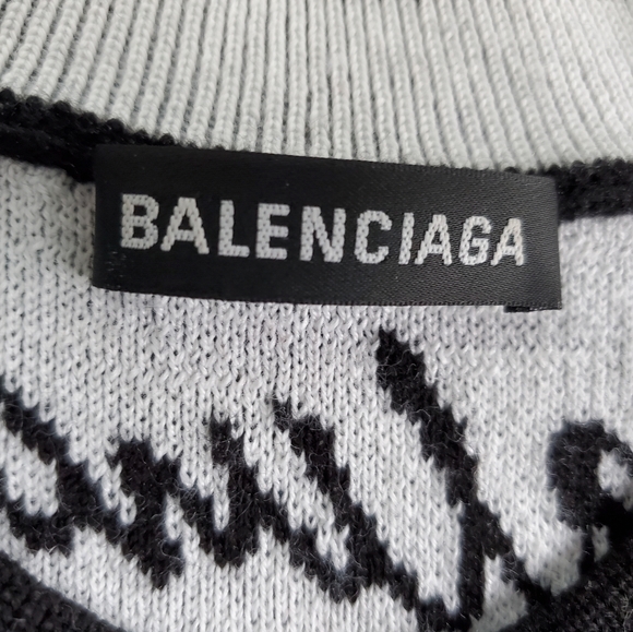 Balenciaga Allover Logo Jumper Sweater XS - Picture 3 of 7